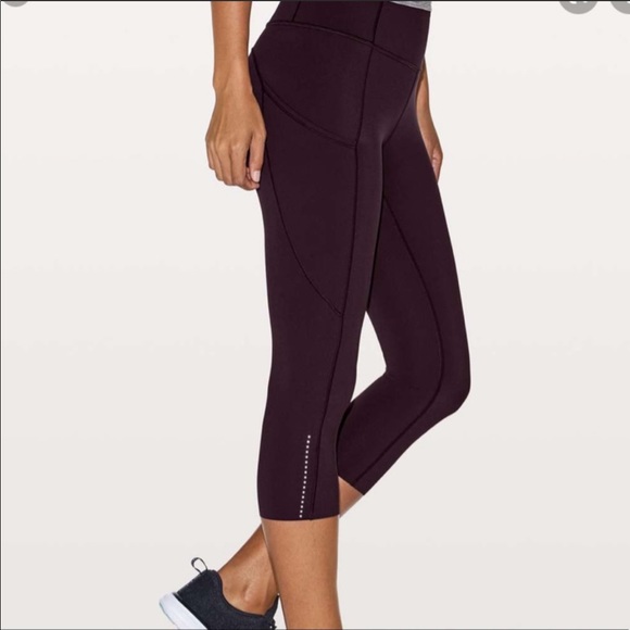 Lululemon Fast & Free *Reflective* Crop 19” - Dark Adobe/Pelt - Picture 2 of 14